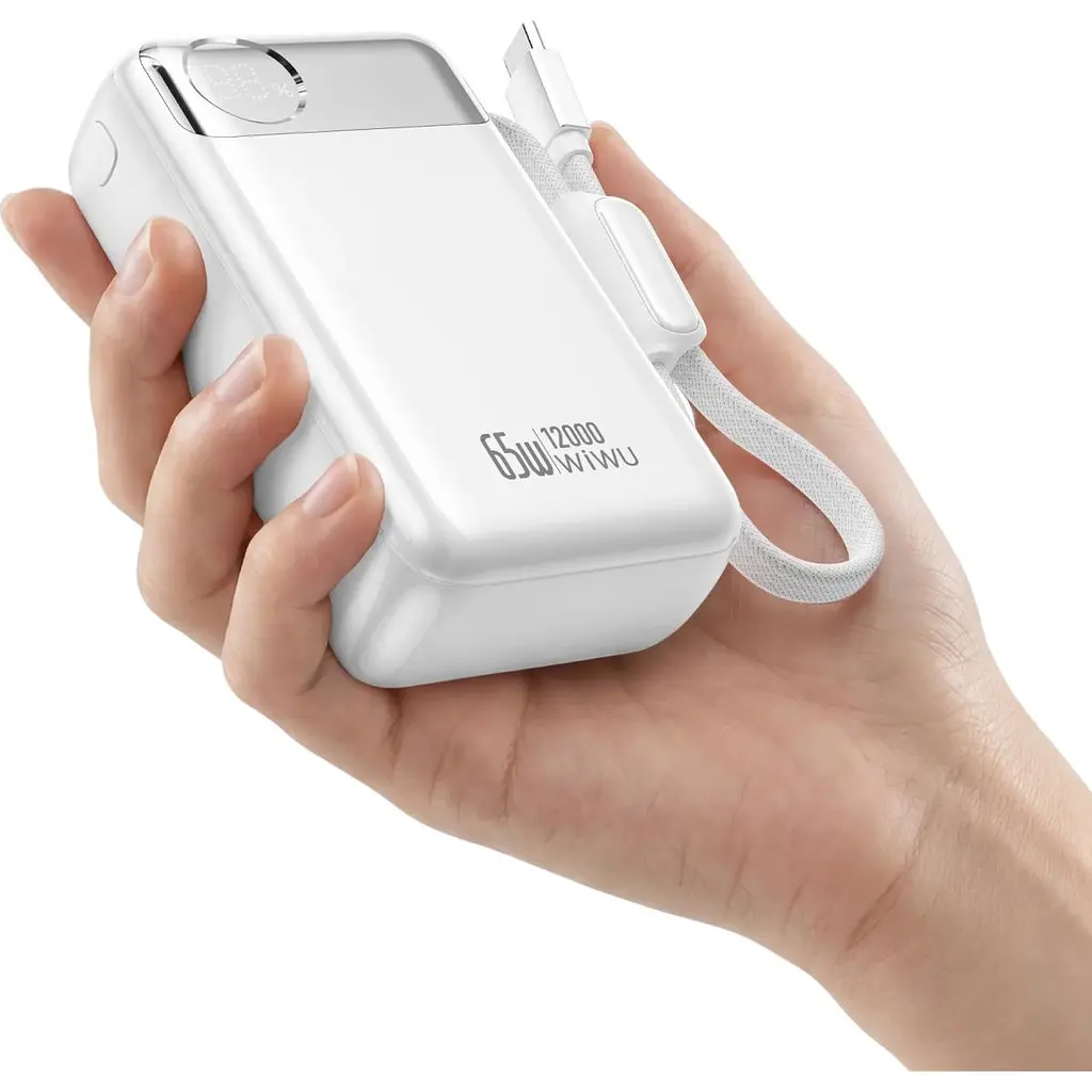 Зовнішній акумулятор WiWU Power Plus T132 12000mAh 65W White (6979107511143) [172713] - фото 4