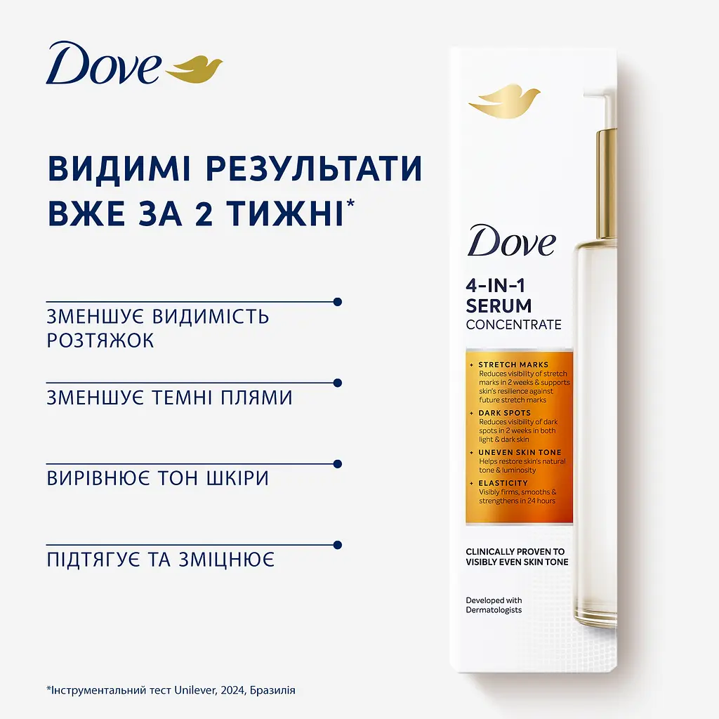 Концентрована сироватка 4 в 1 для тіла Dove для рівного сяючого тону шкіри 100 мл - фото 11