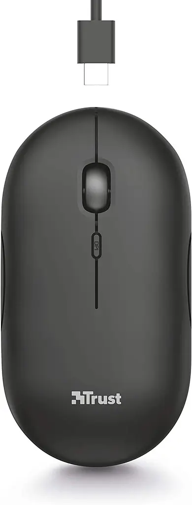 Компьютерная мышь Trust Puck Rechargeable Ultra-Thin BT/WL Silent черный teh0014000 - фото 4