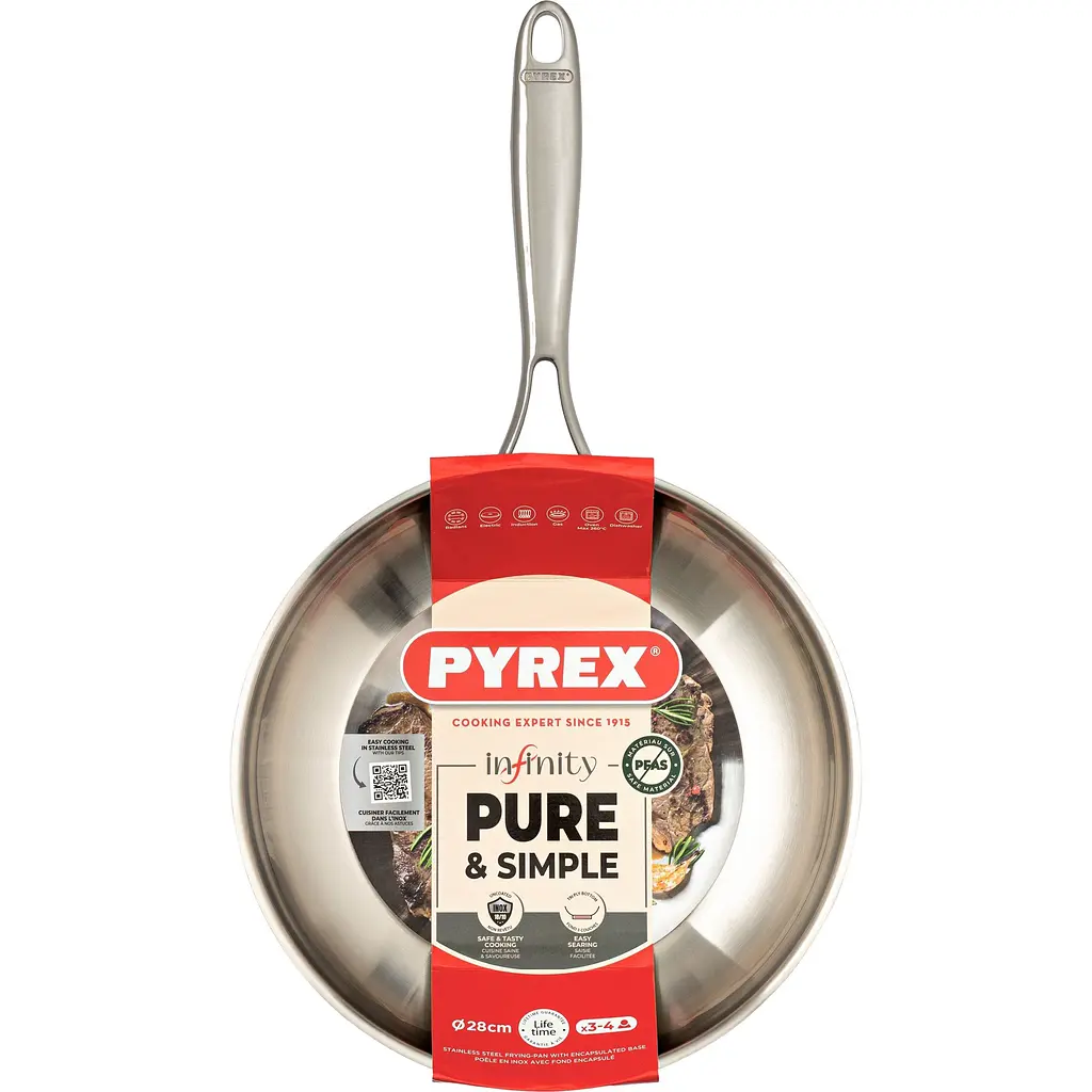Сковорода Pyrex Infinity нержавіюча сталь 28 см без кришки (SR28BFX/8046) - фото 5