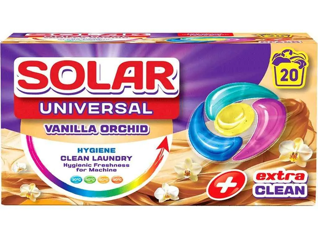 Капсули для прання SOLAR 20шт Universal Vanilla Orchid