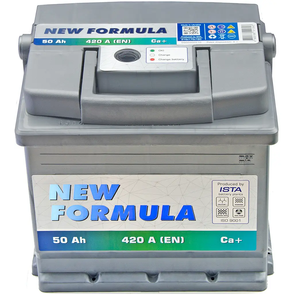 Аккумулятор автомобильный New Formula 6СТ-50Ah АзЕ 420А (EN) (-/+) - фото 2