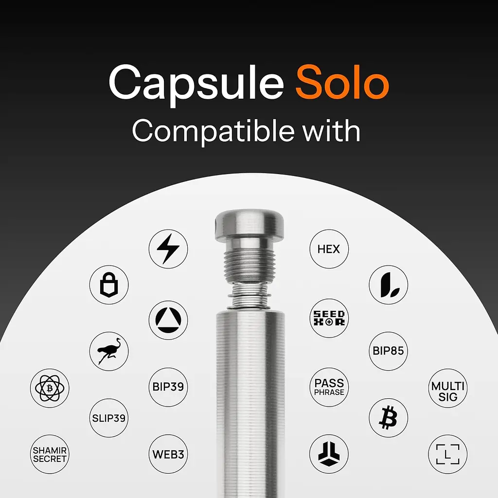 Мнемонічна капсула Cryptosteel Capsule Solo 1 шт (B084JSR4HG) - фото 13
