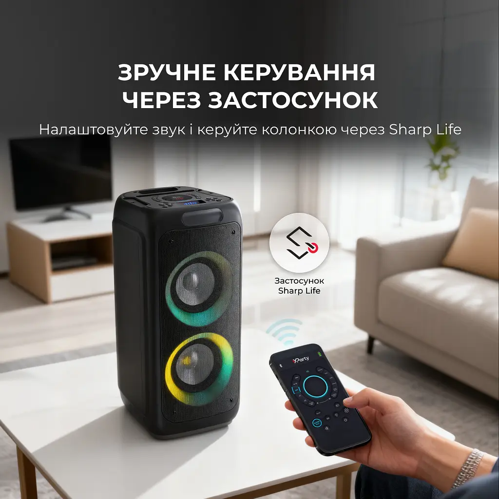 Портативна колонка Sharp Party Speaker PS-949 Black - фото 4