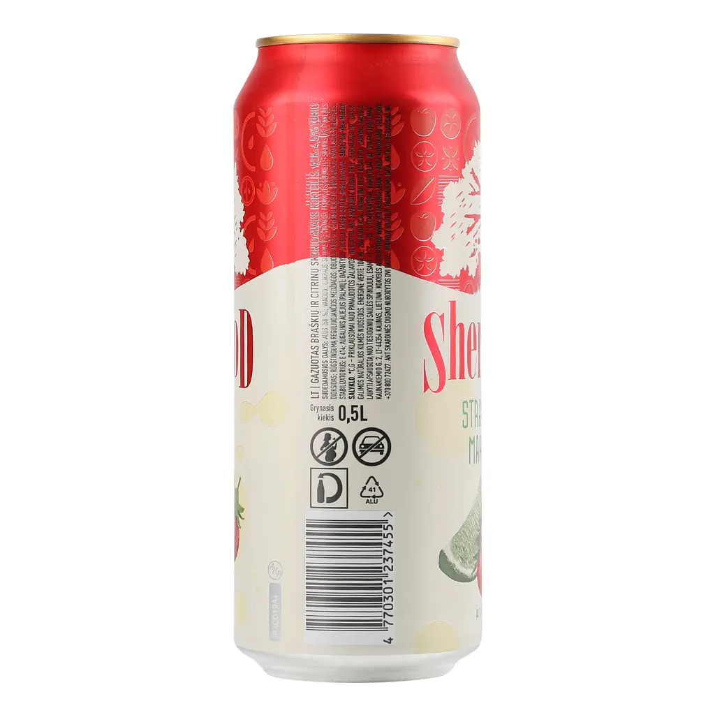 Смесь пива с соком Sherwood Strawberry Margarita светлое 4.5% 0.5 л ж/б - фото 2