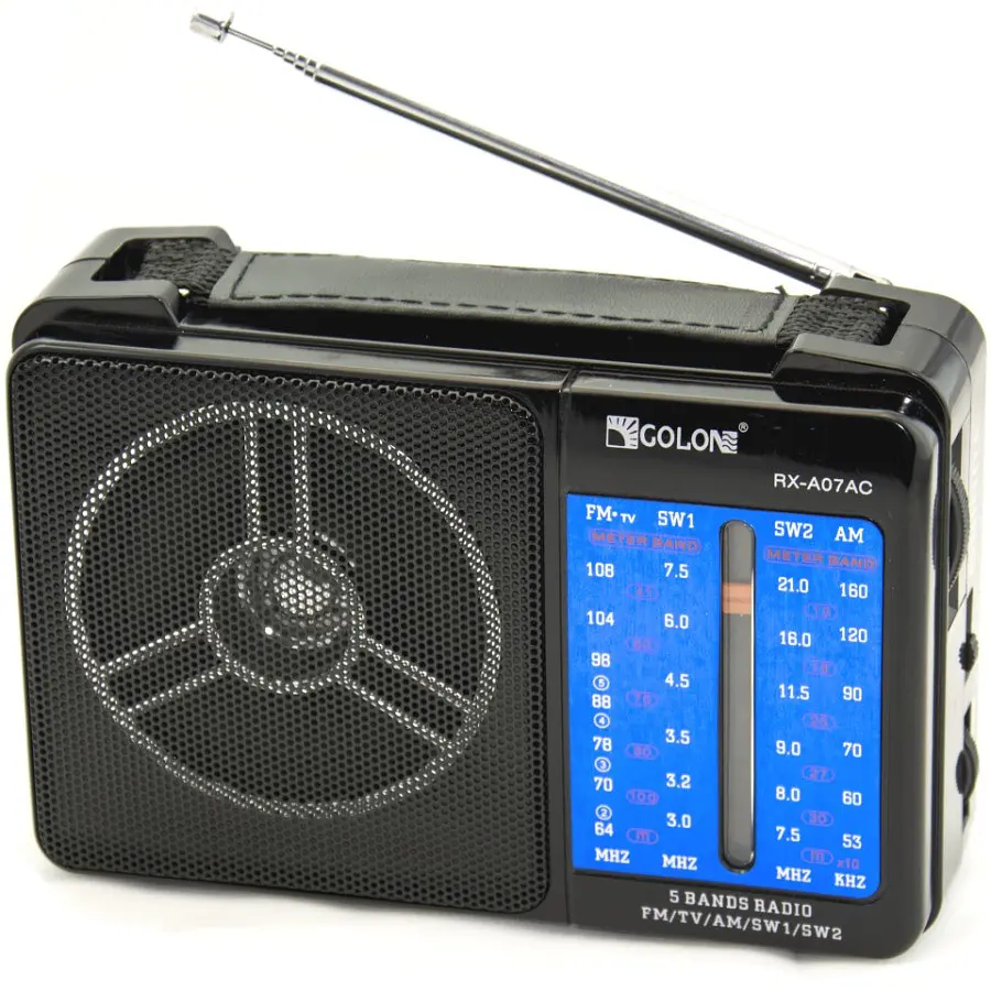Радіоприймач GOLON RX-A07AC, портативний, з акумулятором, FM/AM/SW діапазони, телескопічна антена - фото 2