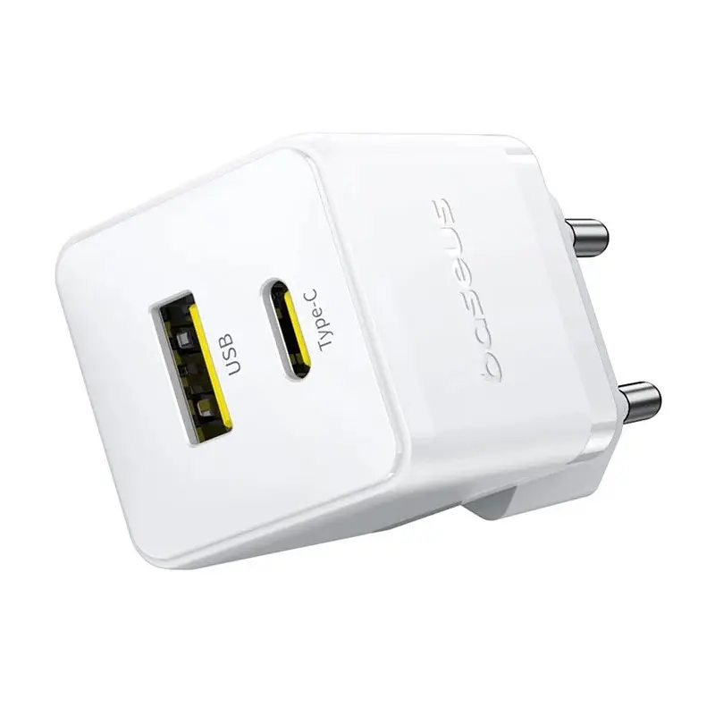 МЗП Baseus Palm Fast Charger 20W (1USB-A/1C) + кабель Type-C to Type-C (P10111608) Moon White - фото 3