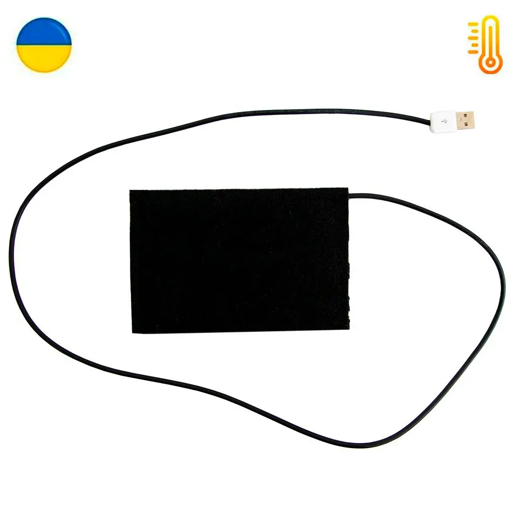 Електрична грілка 15×10 см, войлочна, чорна, живлення від USB 7W - фото 2