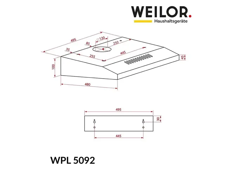 Витяжка WEILOR WPL 5092 WH - фото 9