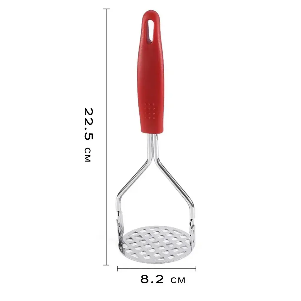 Товкачка картоплем'ялка для картоплі із пластиковою ручкою 22.5 см, Kitchen Master Рожевий 86581 - фото 2