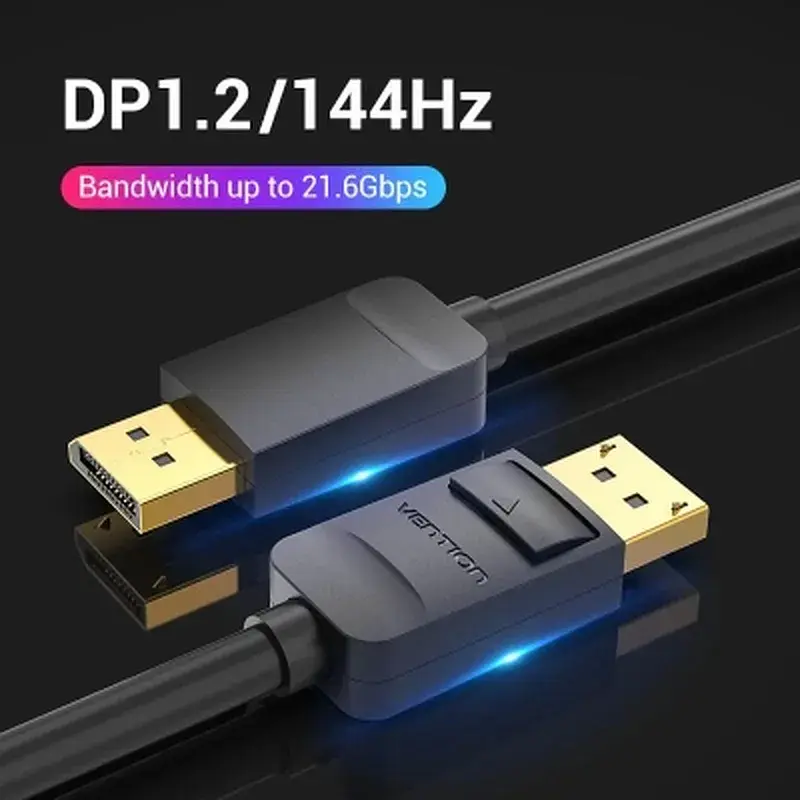 Кабель мультимедійний DisplayPort M to DisplayPort M 1.5m 4K60Hz black Vention (HACBG) - фото 3