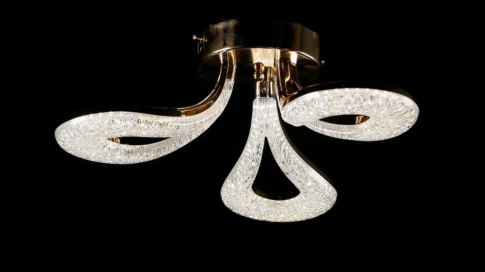 Стельова світлодіодна люстра Splendid Ray L1656/3 LED (GD), золото, 60 Вт, від 8-16 м² - фото 3