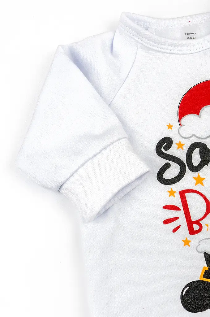 Святковий комбінезон для немовлят на кнопках Santa baby - фото 3