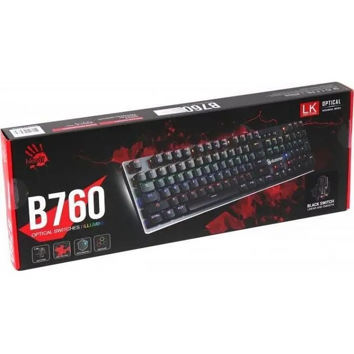 Клавіатура дротова A4Tech Bloody B760 Black USB - фото 5