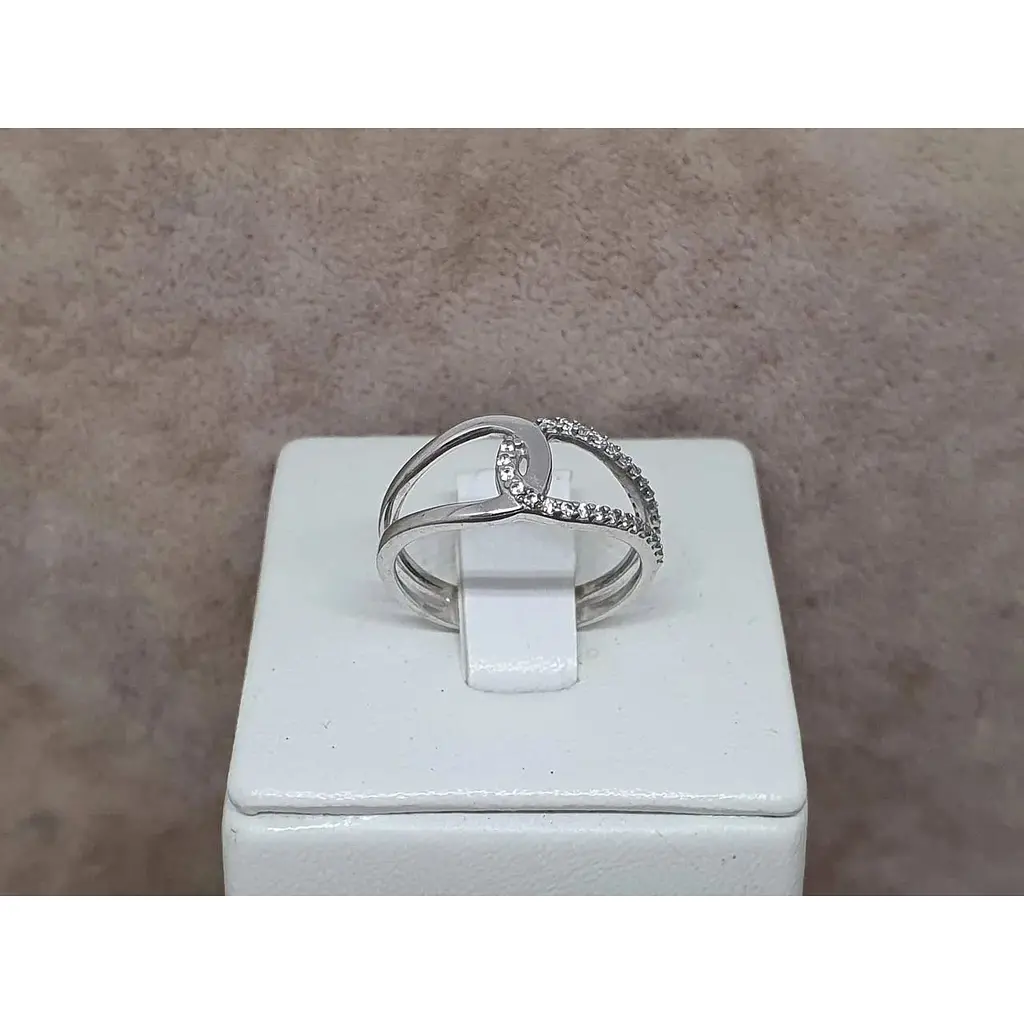 Срібне кільце Агні СКРІН з фіанітами. 1134/1Р-CZ 16,5 - фото 4