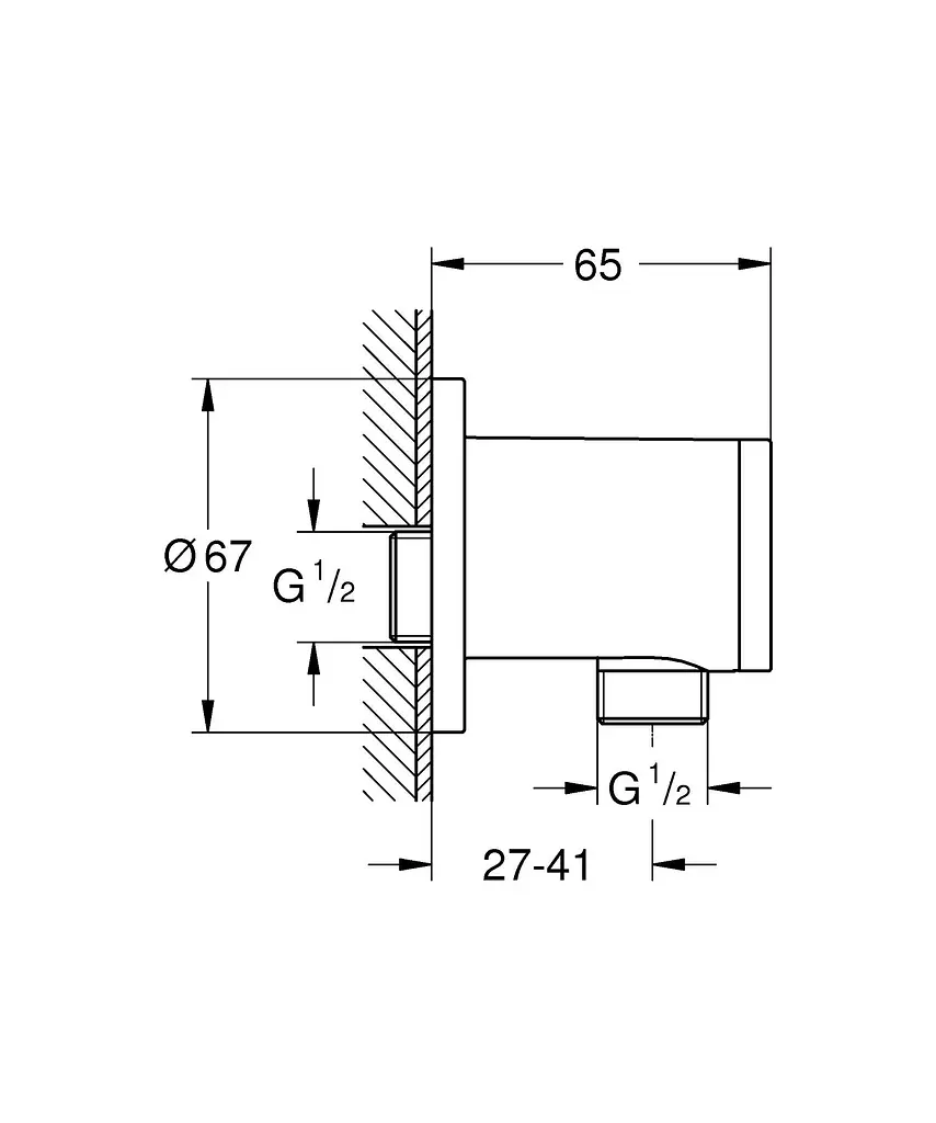 Підключення для душового шлангу Grohe Tempesta 28671001, Хром - фото 4