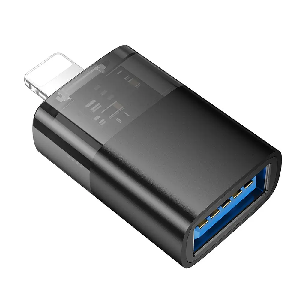 Адаптер переходник Hoco UA36 Lightning to USB черный - фото 4