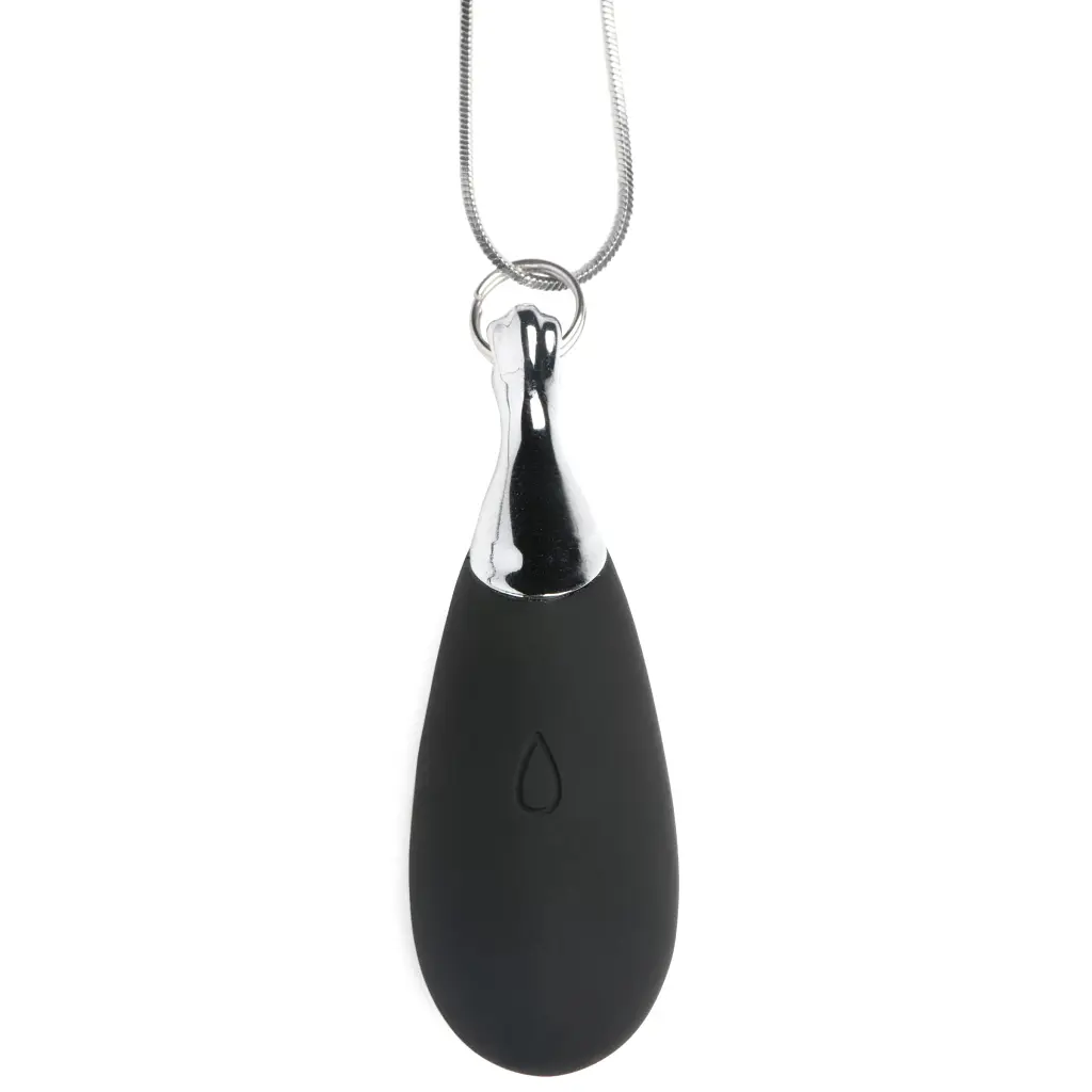 Кольє з підвіскою вібратором Charmed Vibrating Silicone Teardrop Neckl, 90 см (чорний) - фото 6