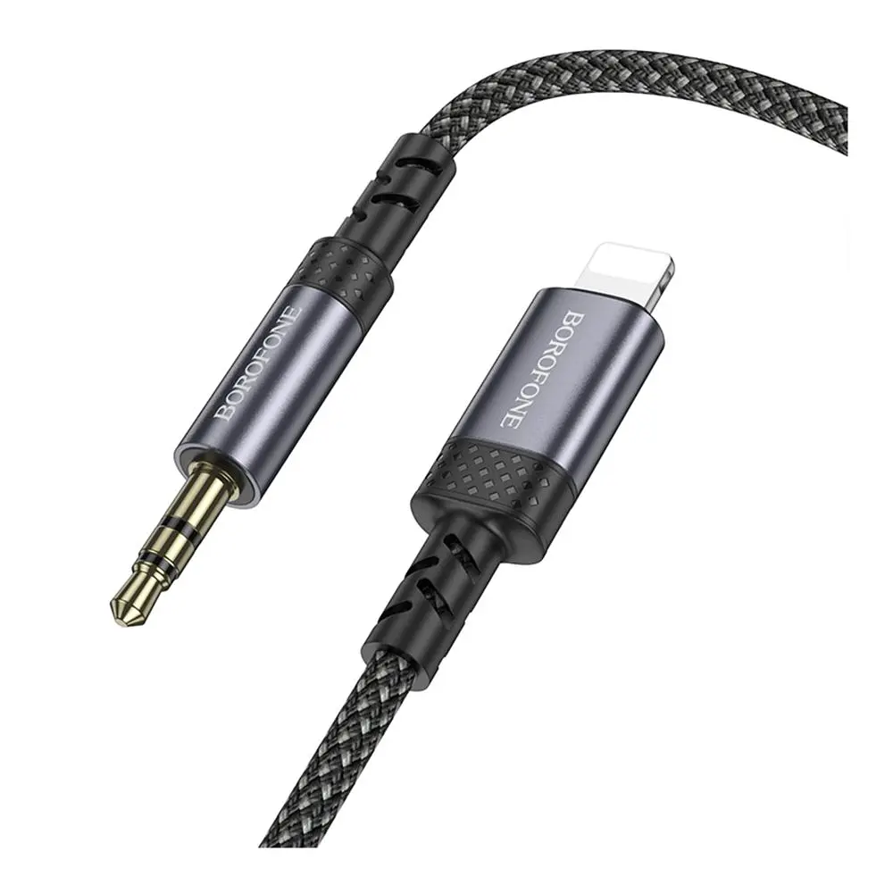 Аудіо кабель Borofone BL24 Graceful Lightning-AUX 3.5мм 1 м Metal Grey (36880_3609466) - фото 5