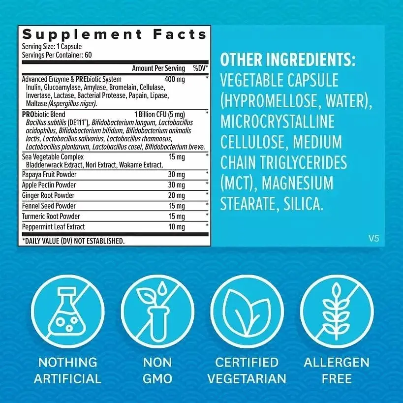 Пищеварительные ферменты и быстродействующие пробиотики Zenwise Digestive Enzymes with Probiotics 60 капсул - фото 2