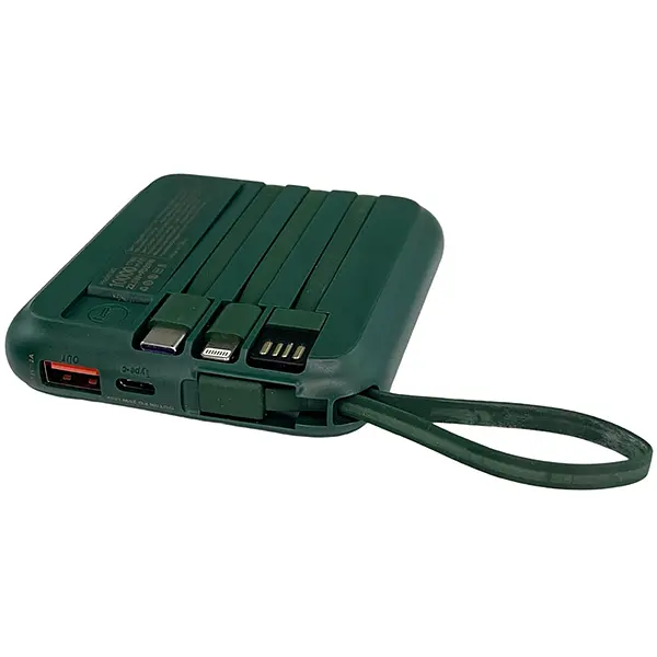 Павербанк Yoobao W1 / 10000 мАг / до 22.5 Вт / USB-C, USB-A, Micro-USB, MagSafe, Lightning / PD+QC / З кабелем / Зелений - фото 4