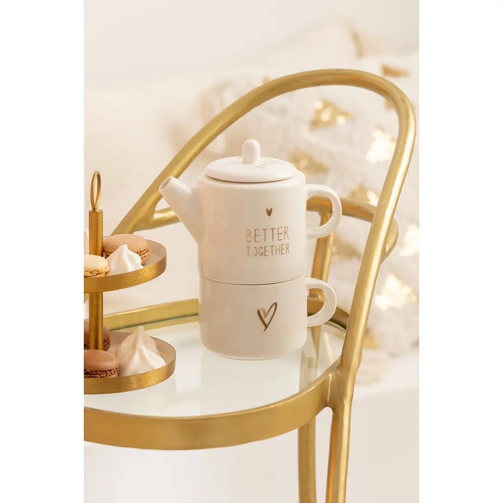 Журнальний столик J-line з ніжками на коліщатках золотий (45845) - фото 2