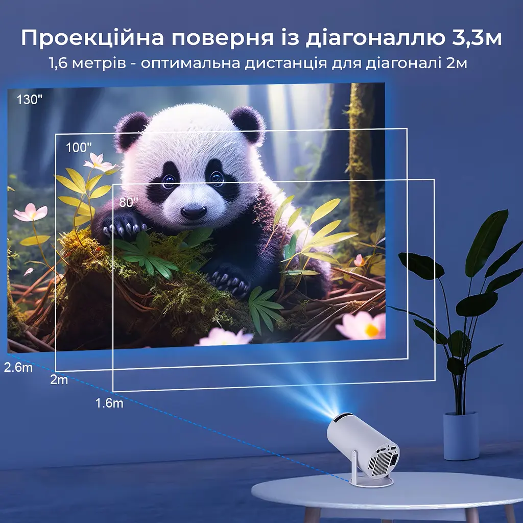 Проектор Magcubic Android 11 HY300 Pro 720P 4K 260ANSI Allwinner H713 180 ° гнучкий портативний проектор BT5.0 Home Cinema Outdoor - фото 6