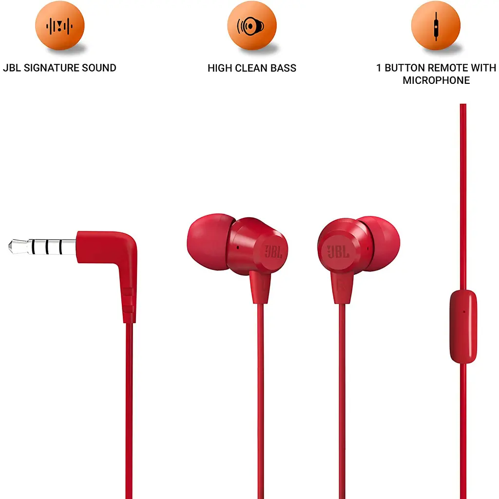 Навушники JBL C50 HI Red (JBLC50HIRED) - фото 2