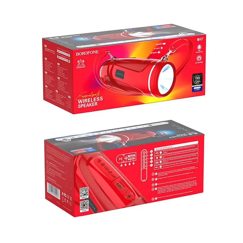 Портативна акустика Borofone Empyreal sports wireless speaker IPX5 BR7 морська хвиля - фото 2
