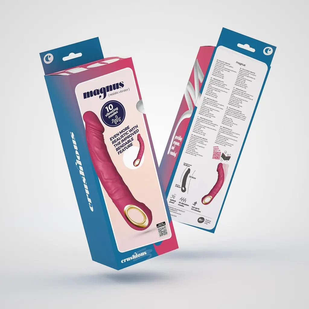 Вибратор Crushious Magnus Bend 22.5 см (розовый) - фото 25