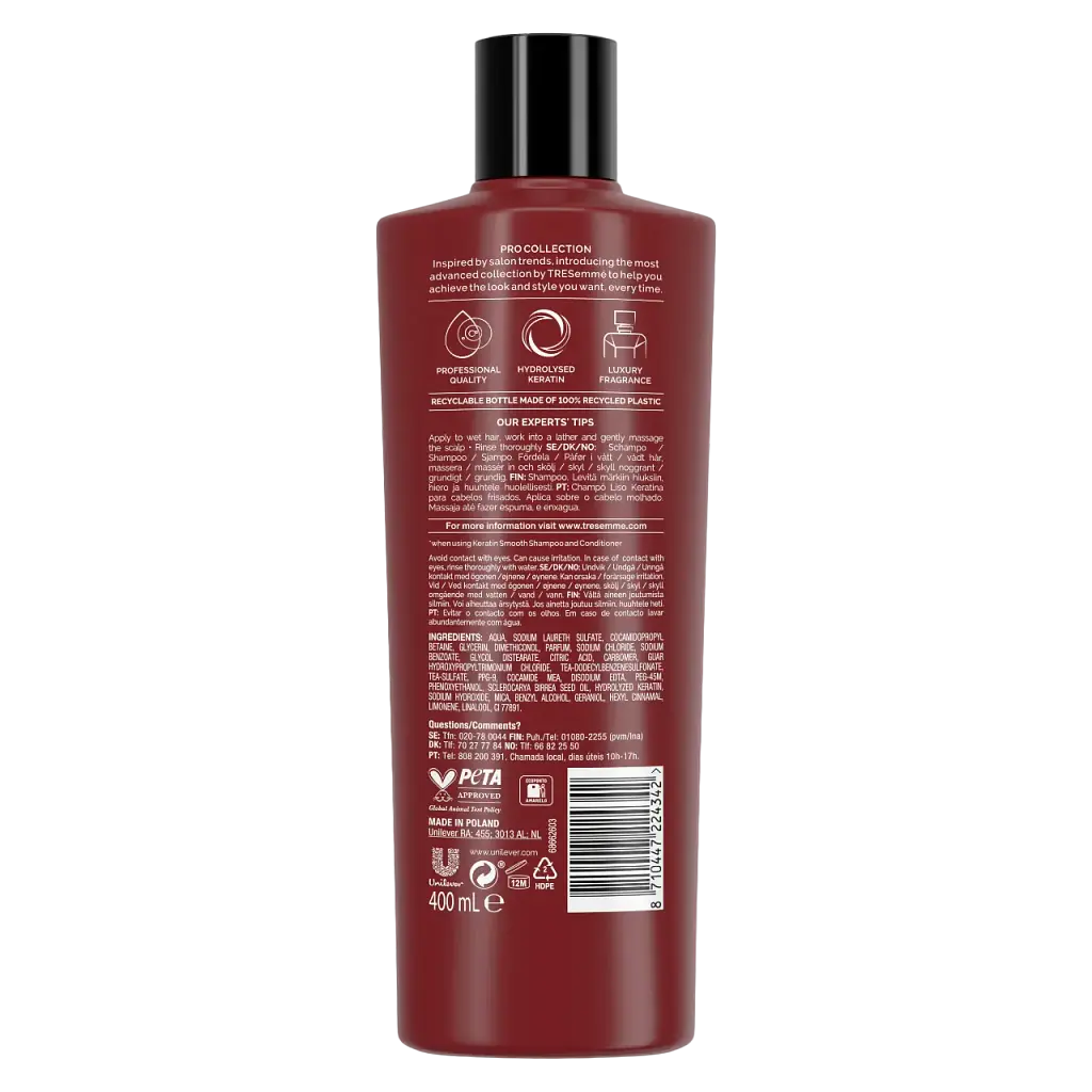 Шампунь для волосся TRESemme Keratin Smooth Розгладжування 400 мл - фото 2
