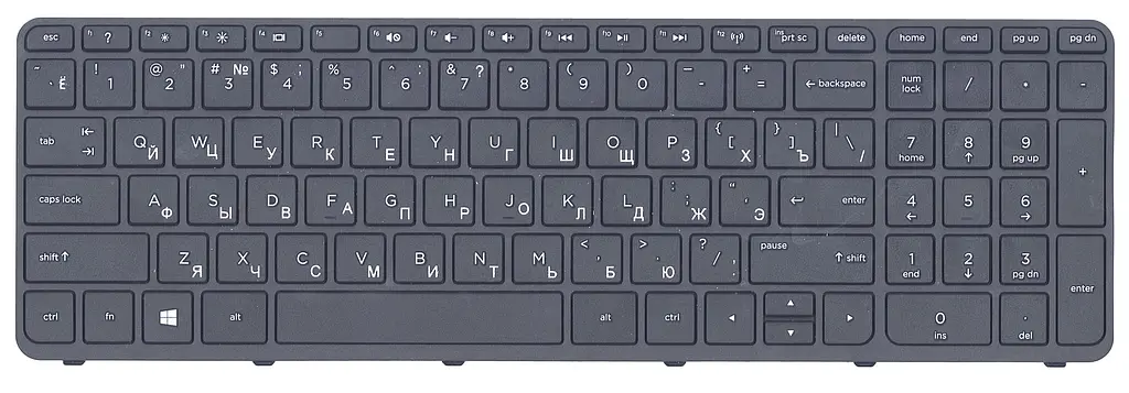 Клавіатура для ноутбука HP 250 G3, 255 G2, 255 G3, Pavilion SleekBook 15-e, 15-e000, 15-e002er, 15-e002sr, 15-e003sr, 15-e004er, 15-, 15-n, 15-n000, 15-r, 15-r000, 15-s000, 15t-e, 15t-n, 15z-e, 15z-n Black, (Black Frame) - фото 2
