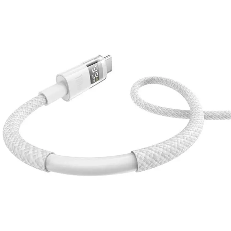 Дата кабель Baseus Display 2 USB to Type-C 100W (1m) (P10382701) Moon White - фото 3
