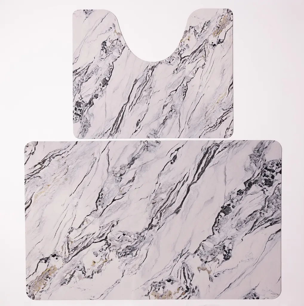 Набір килимків для ванної та туалету White Marble 50*80/40*50 см Yiwu HP-42-181