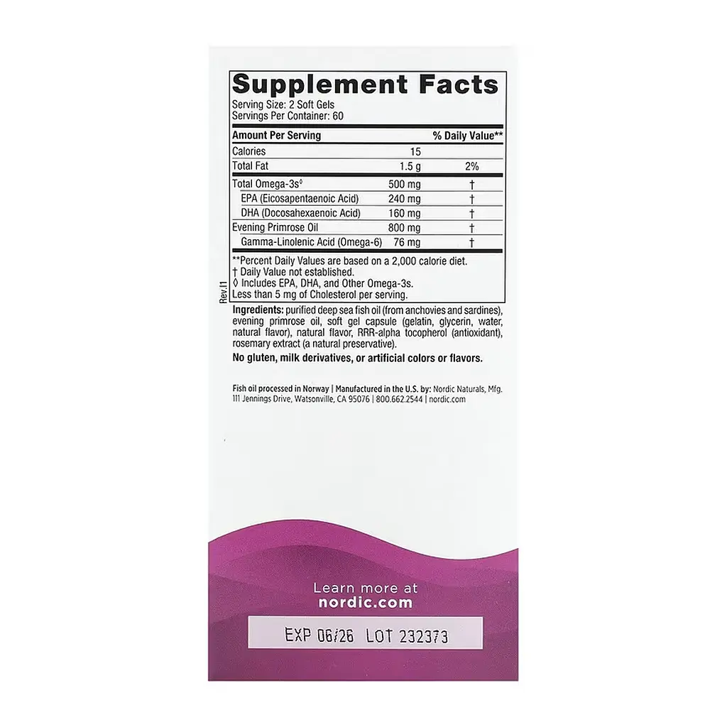 Омега-3 риб'ячий жир Nordic Naturals Omega Woman для серця, мозку та зору 120 софтгелів - фото 2