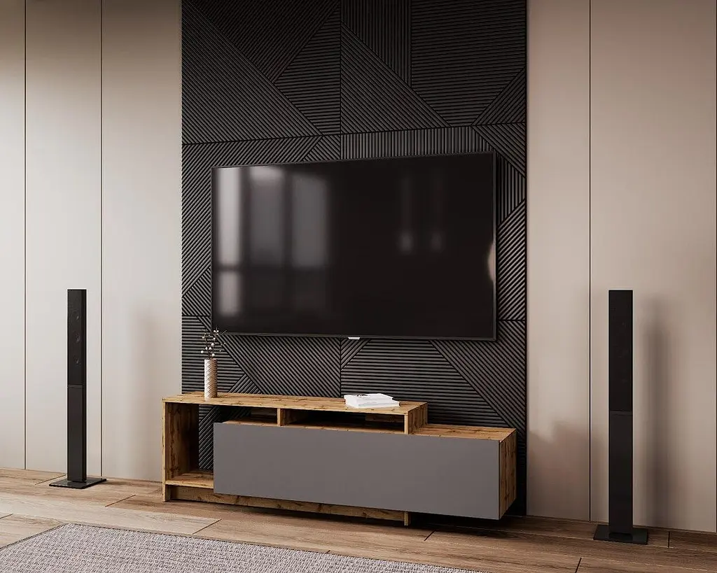 Стінка у вітальню Doros U2 Тахо Графіт ДСП 160х38х48 см (41510106) - фото 8