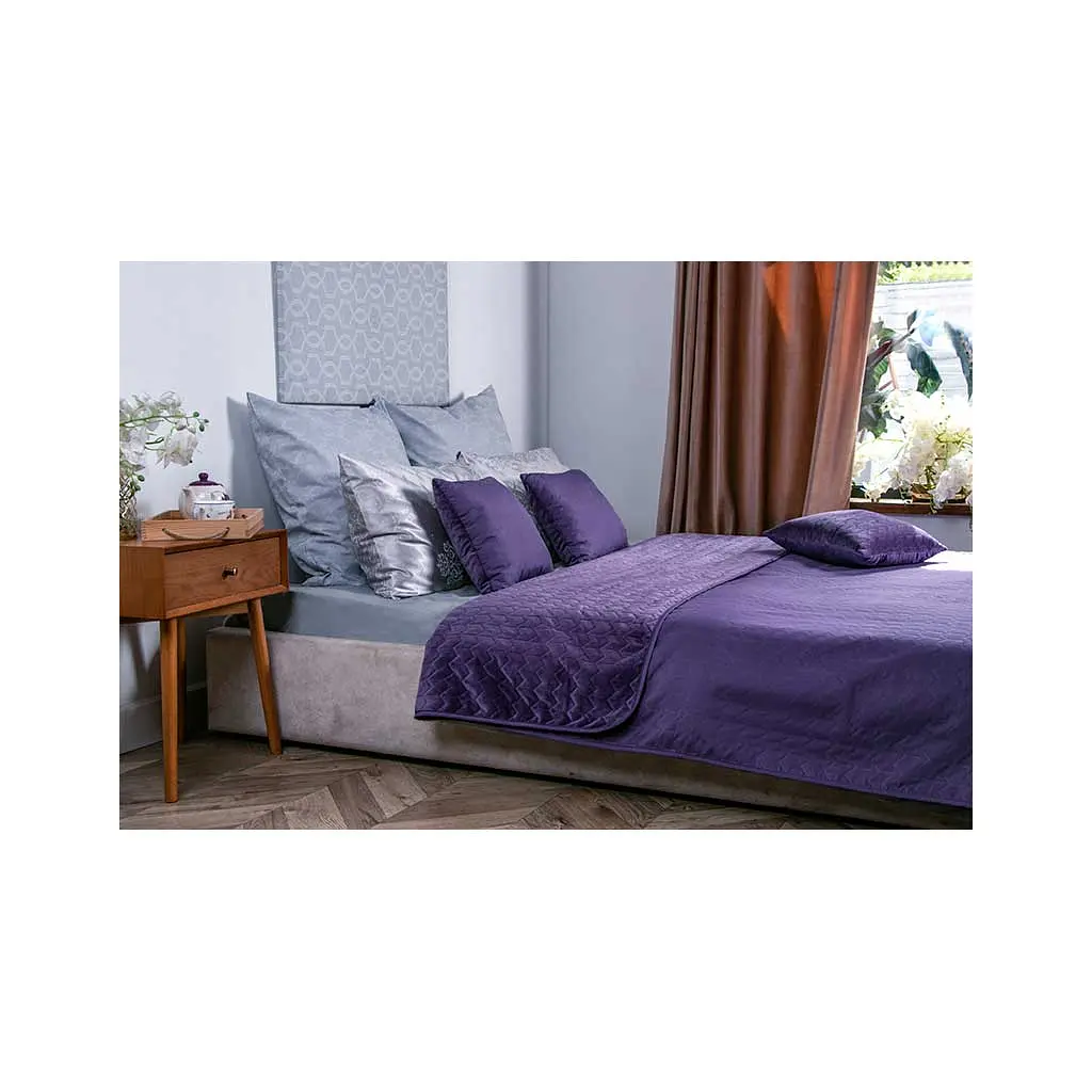 Покривало Руно двостороннє VeLour Фіолетове 180 х 220 см (340.55_Violet) - фото 6