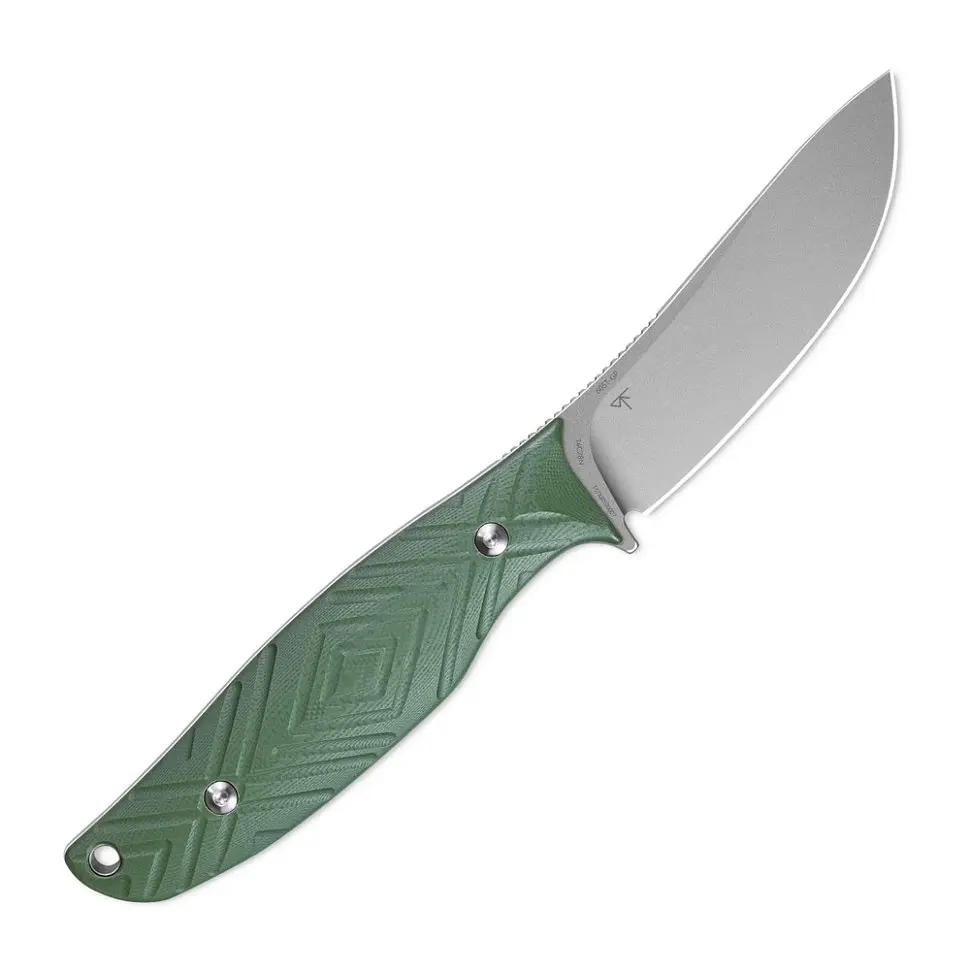 Ніж з чохлом туристичний SRM Fossa 605T-GP, (8.8 см) 14C28N / G10 зелений - фото 2