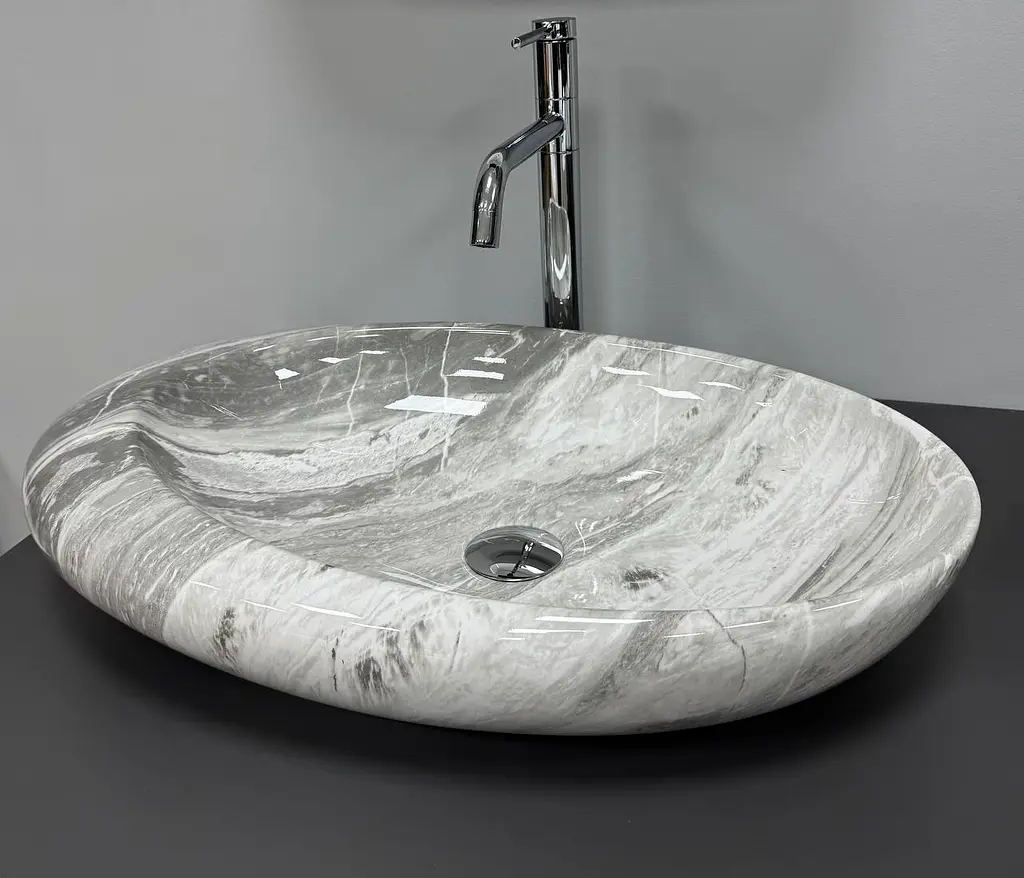 Умивальник VBI Vicenza M накладний 58x36 см grey stone glossy VBI-014806 - фото 4