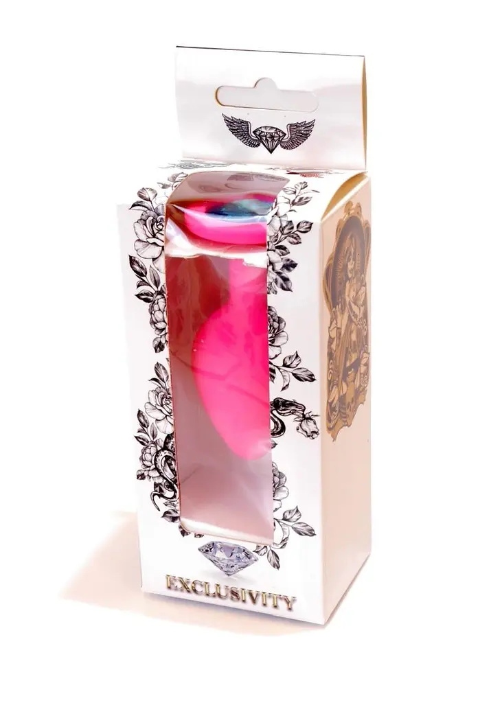 Силіконова анальна пробка з кристалом Boss Silikon Jewellery 8 см (блакитний) - фото 11