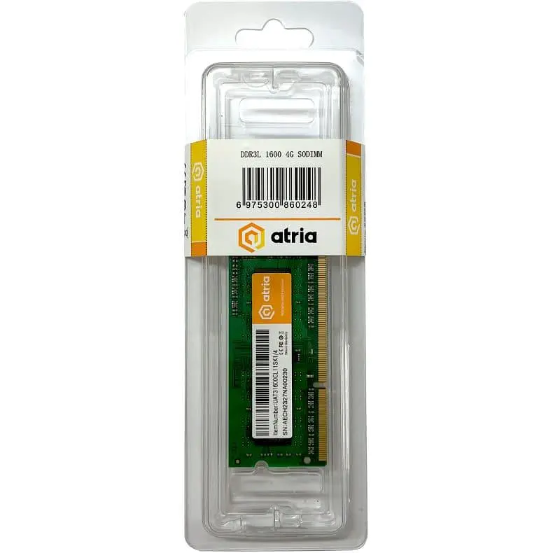 Модуль пам'яті ATRIA DDR3 4Gb 1600MHz sodimm UAT31600CL11SK1/4 (UAT31600CL11SK1/4) - фото 3