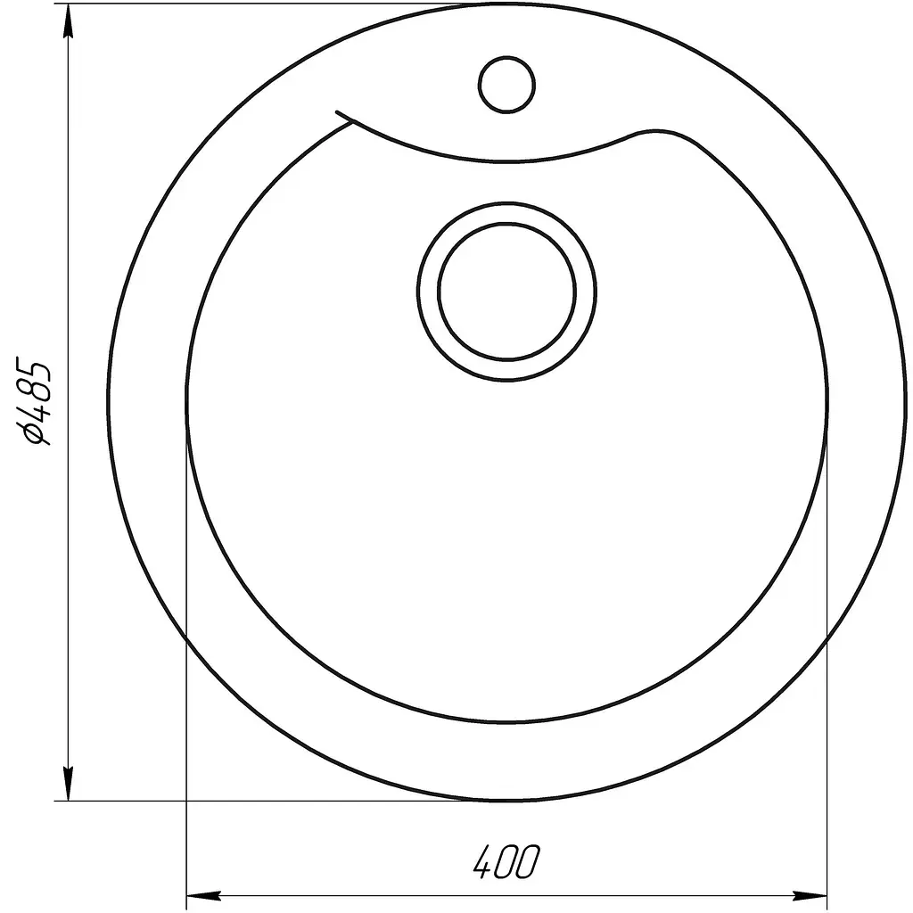 Гранітна мийка Globus Lux Orta графiт 485мм-А0001 - фото 5