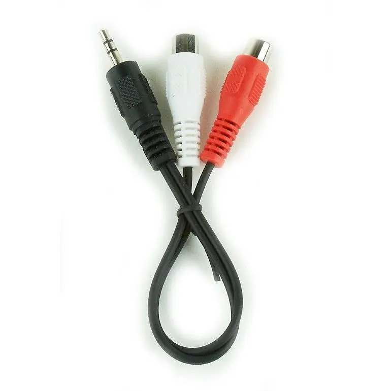 Аудіо-кабель Cablexpert 3.5 мм - 2xRCA (M/F), 0.2 м, чорний (CCA-406) - фото 2