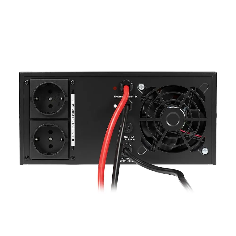 Інвертор Kraft KRF-AVR1000VA/800W-12V з правильною синусоїдою під зовнішній акумулятор (42-00092) - фото 5