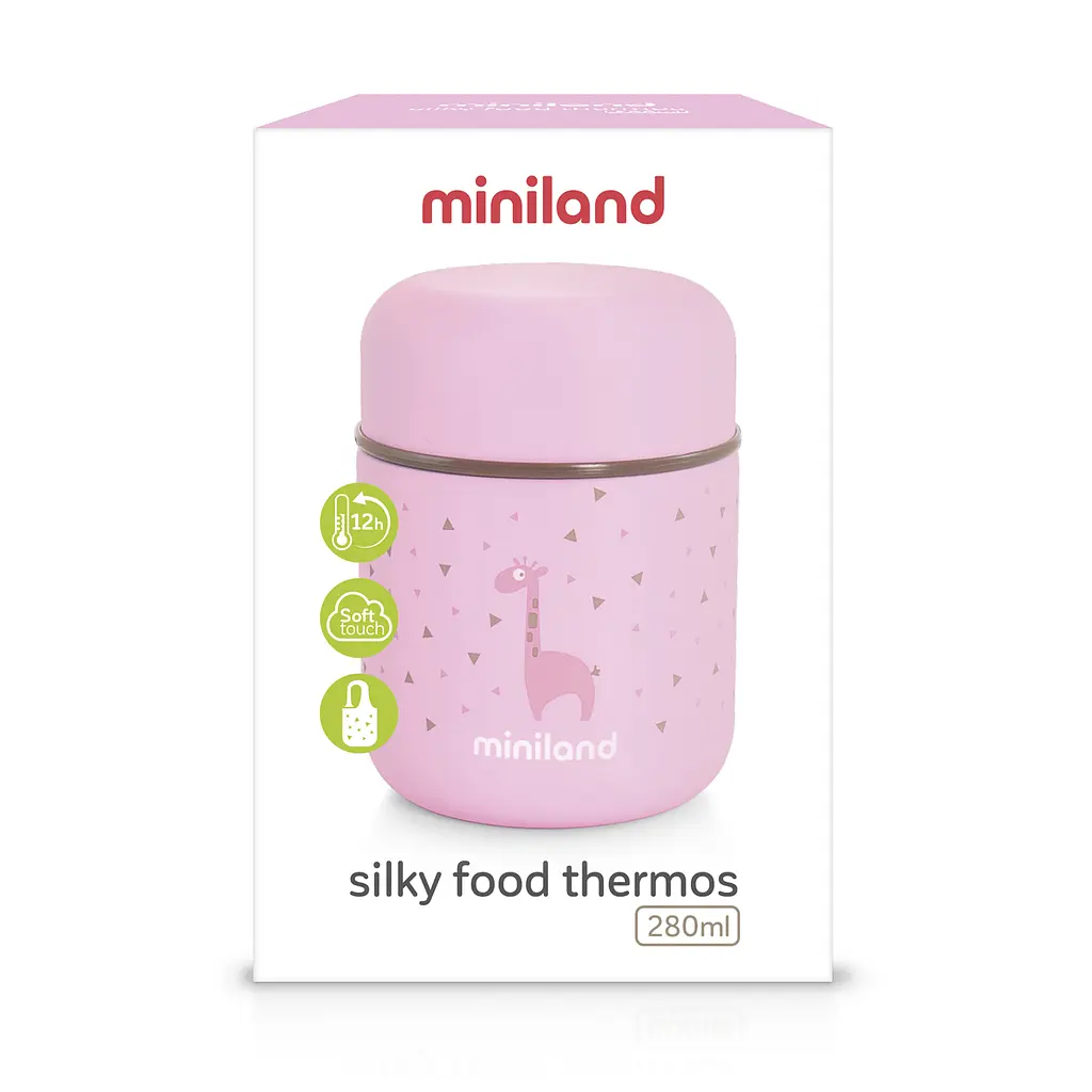 Термос для еды Miniland Silky Food Mini, 280 мл, розовый (89245) - фото 5