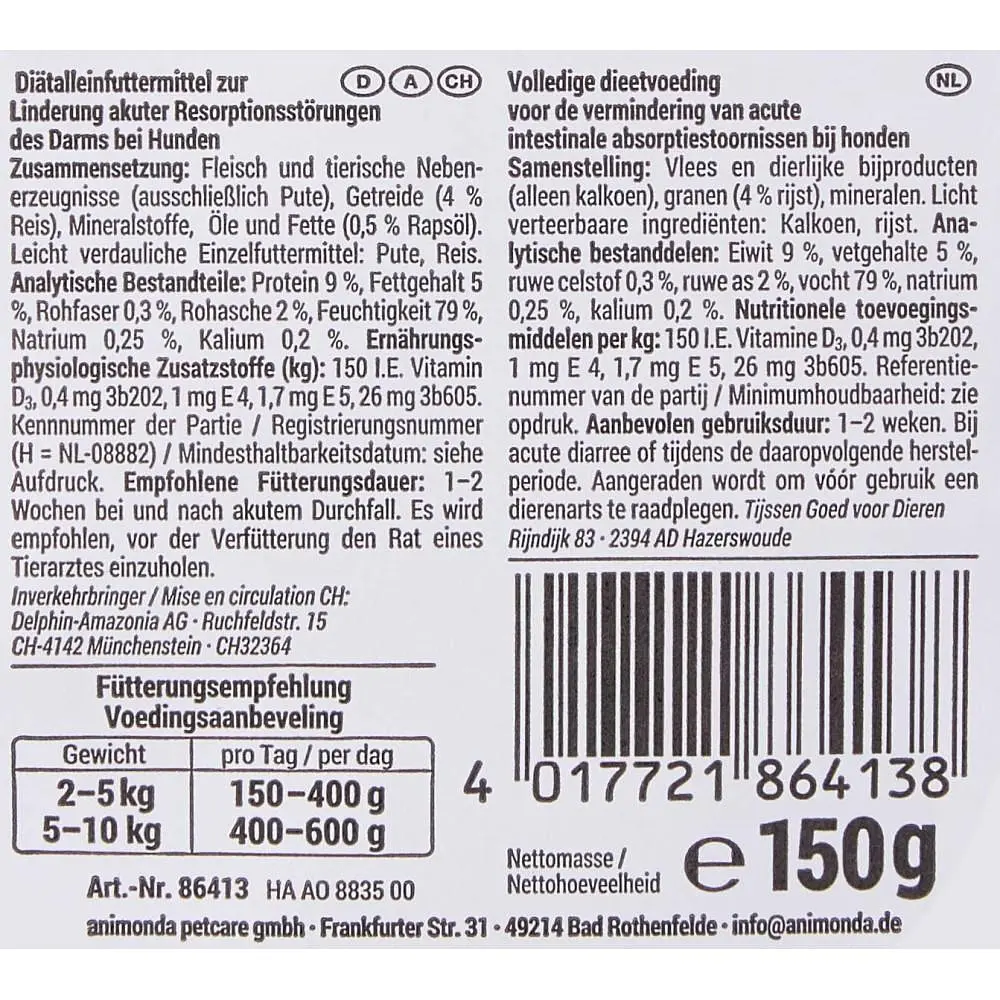 Влажный ветеринарный корм для собак Integra Protect Intestinal Pure Turkey моно индейка, при нарушении работы ЖКТ, 150 г - фото 2
