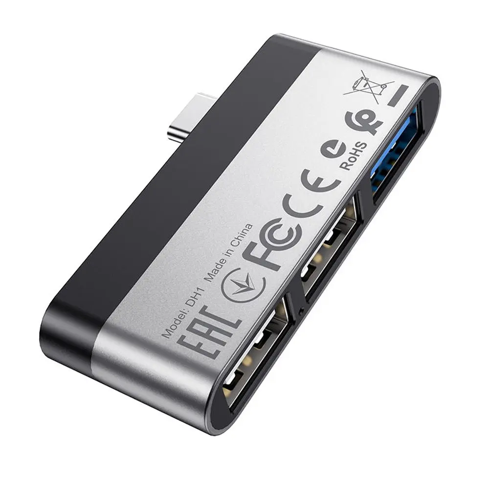 Мультиадаптер хаб Borofone DH1 3в1 Type-C to USB 3.0 (F)/ 2 USB 2.0 (F) - фото 5