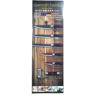 Набір кухонних ножів German Family GF-S16 професійні 7 предметів чорний (GF-S16_512) - фото 2