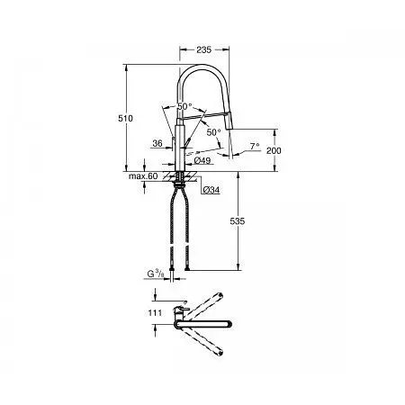 Змішувач для кучні Grohe Concetto 31491000, Хром - фото 2