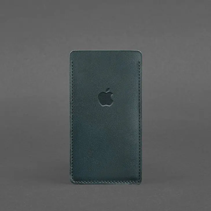 Кожаный чехол для iPhone 12 Зеленый Краст - фото 4